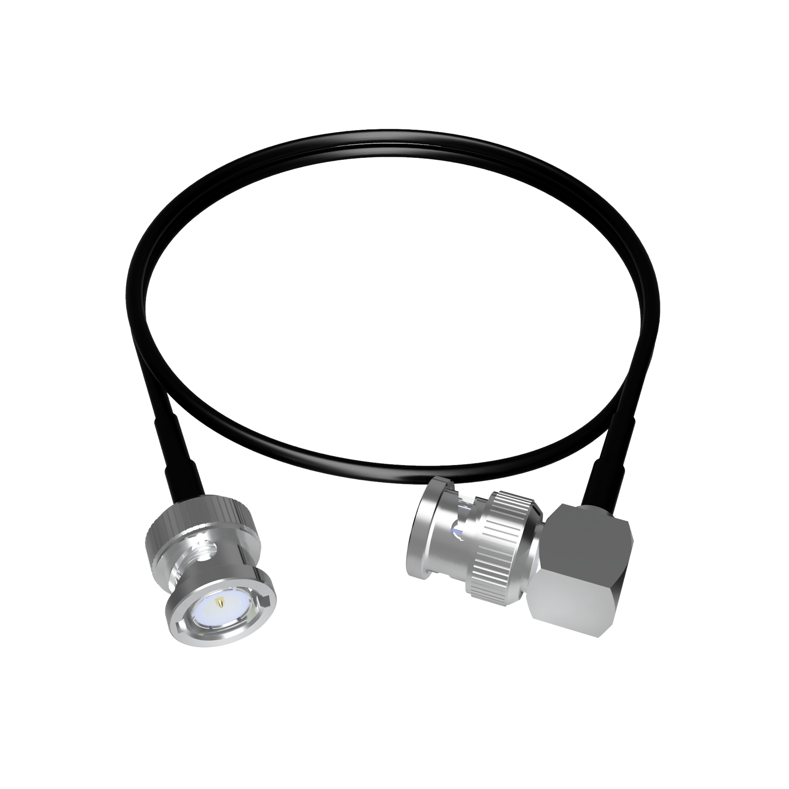 BNC-BNCR/A - BNC to BNC R/A RG-174/U 500mm RF cable