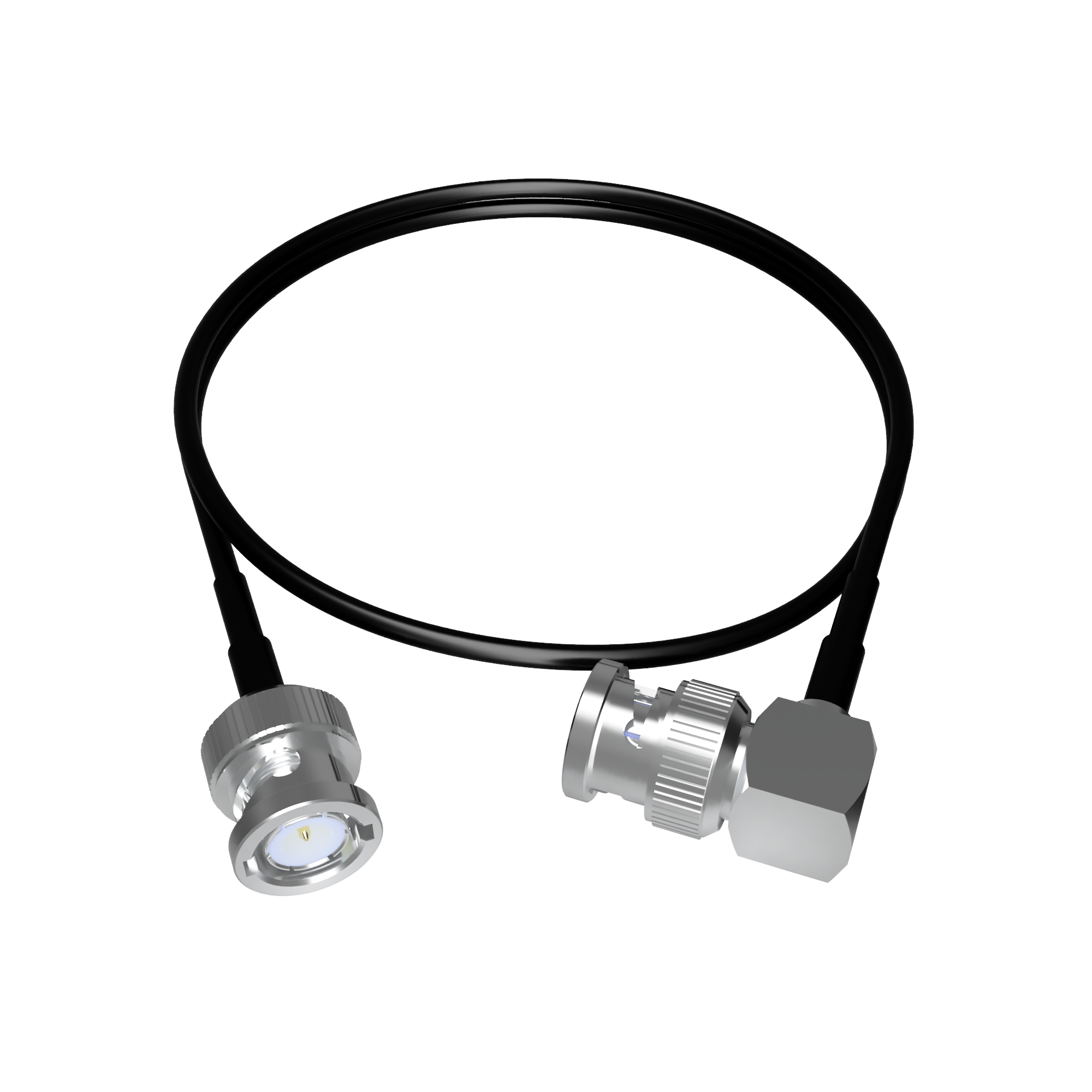 BNC-BNCR/A - BNC to BNC R/A RG-174/U 500mm RF cable