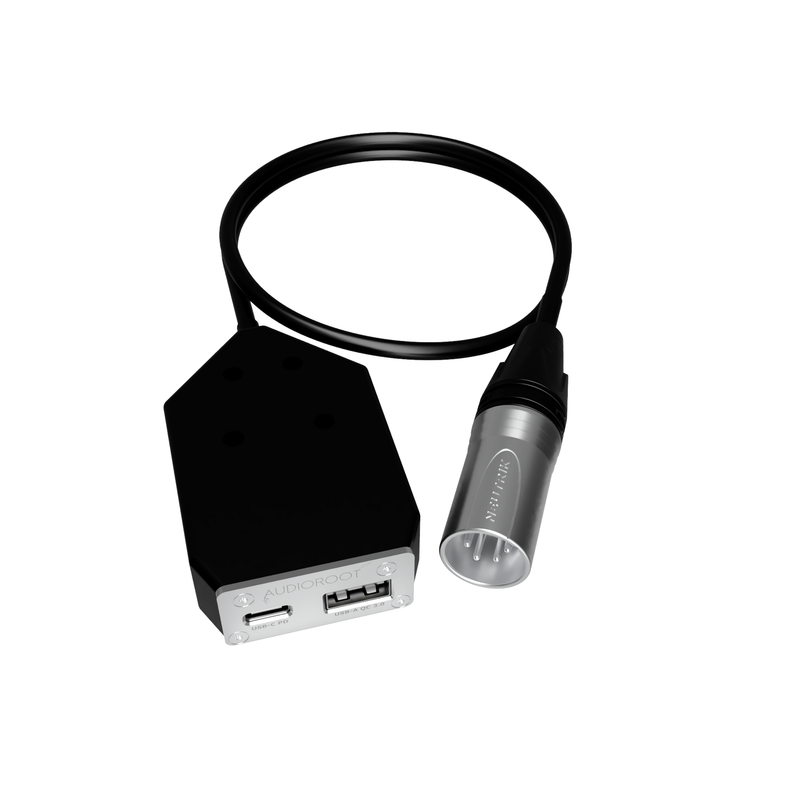 eUSB-C-XLR4 - 10-24V XLR4M to USB type C converter with Power Delivery + USB QC 3.0