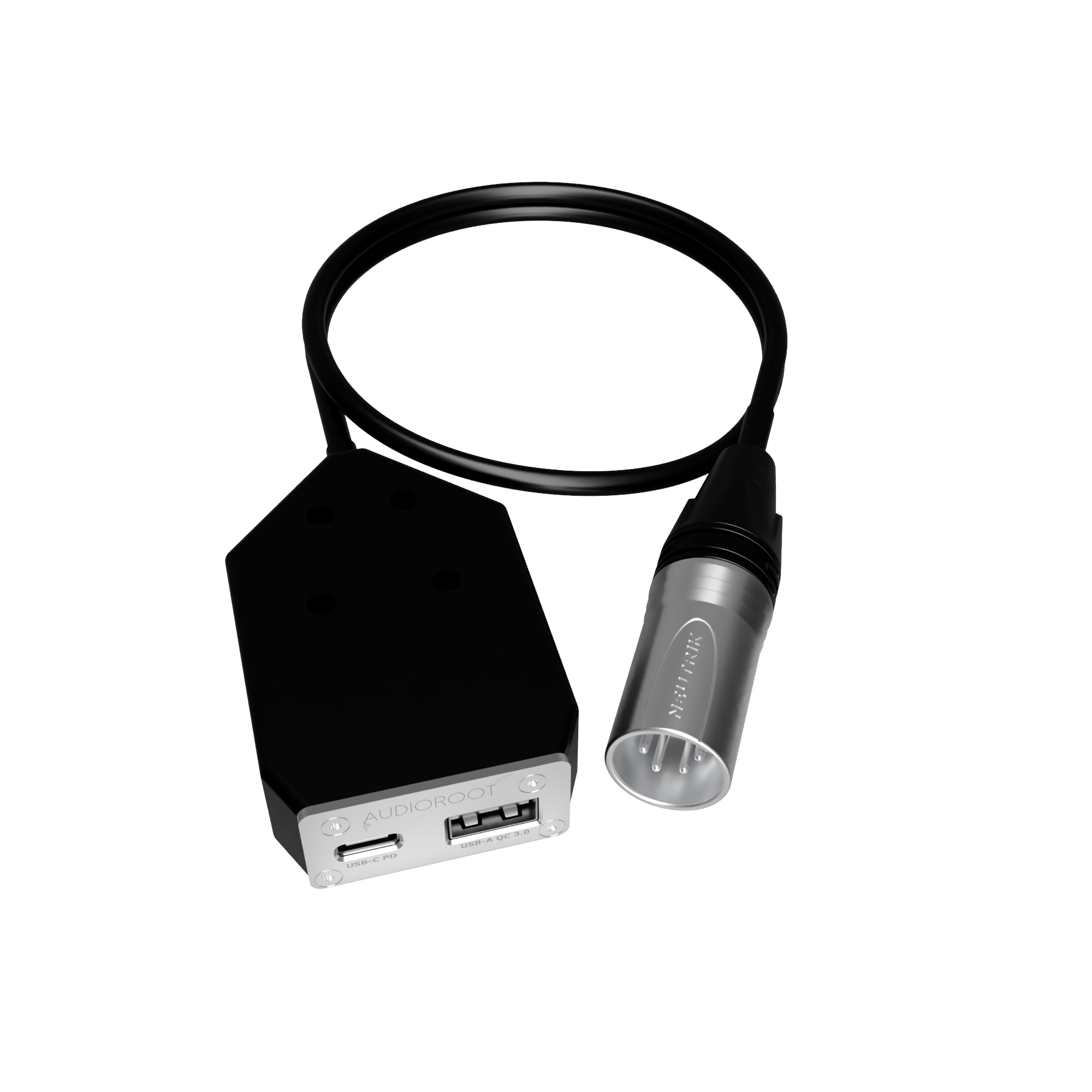 eUSB-C-XLR4 - 10-24V XLR4M to USB type C converter with Power Delivery + USB QC 3.0