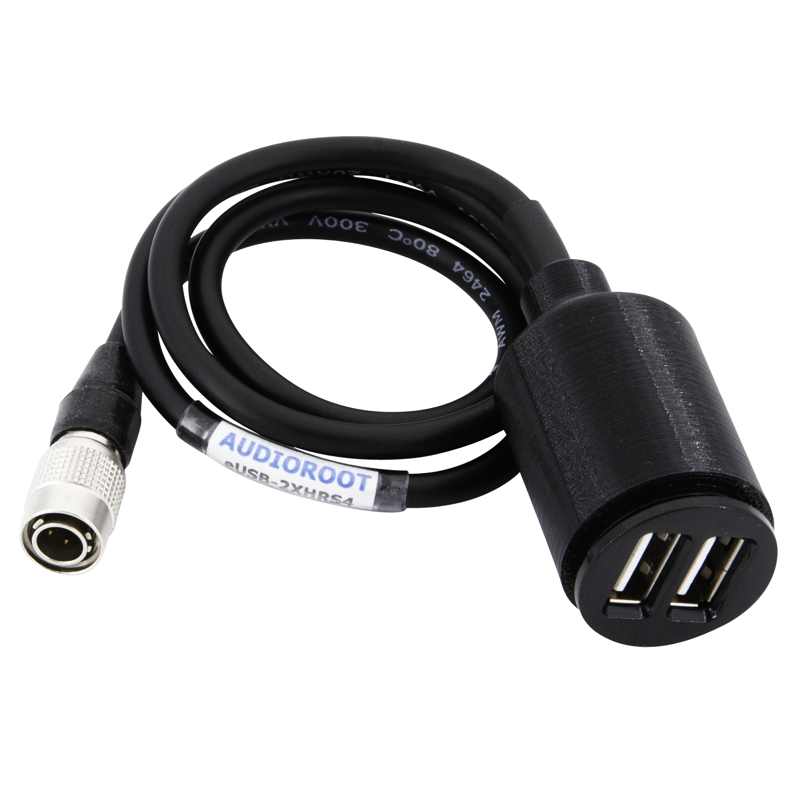 eUSB-2XHRS4 - 10-24V Hirose DUAL USB 2400mA non-isolated power converter/adapter