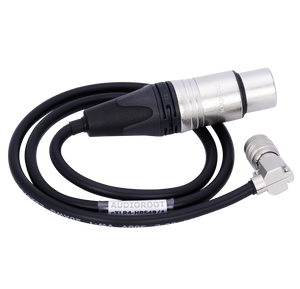 eXLR4-HRS4R/A - XLR 4 pin female to Hirose 4 pin male right angle power cable