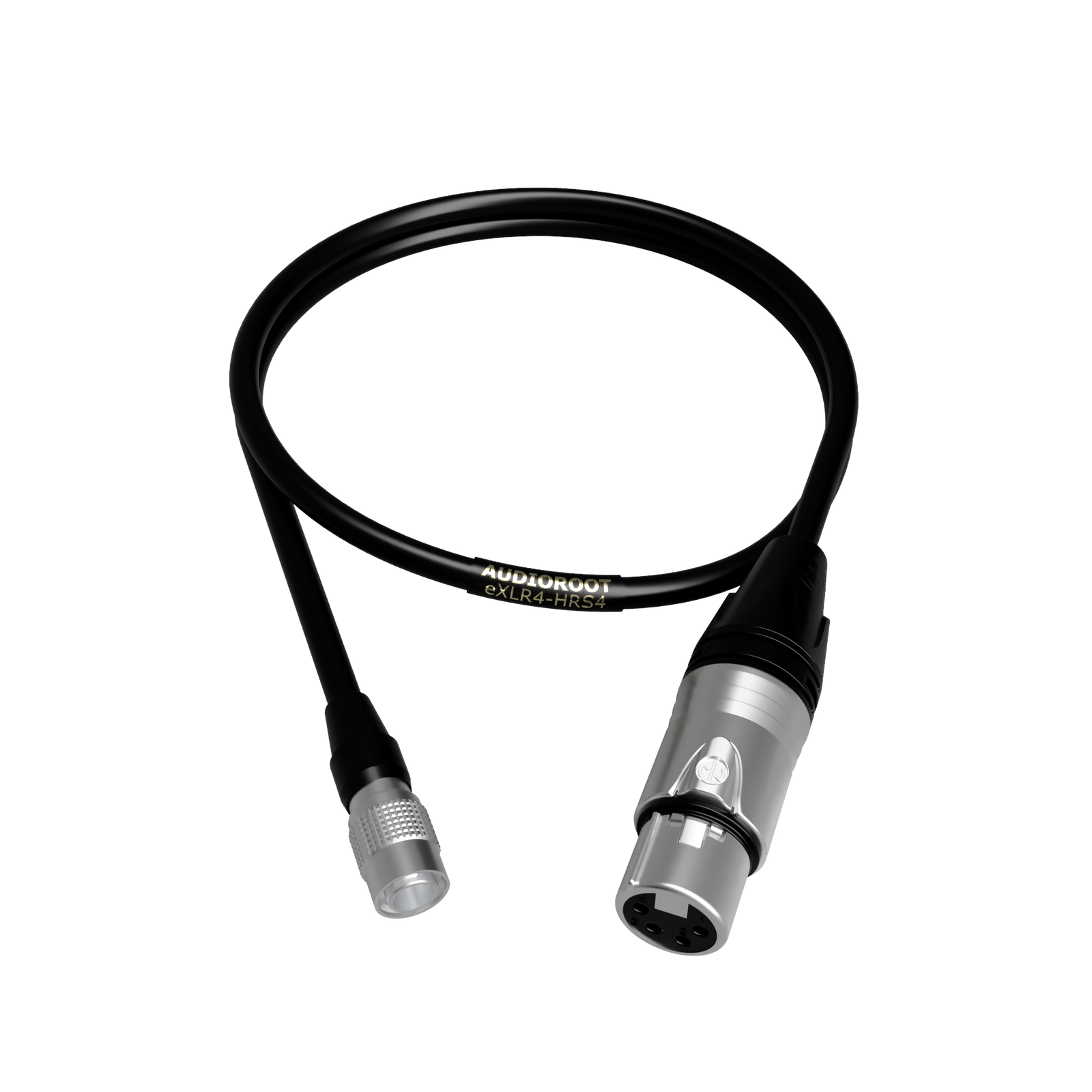 eXLR4-HRS4 - XLR 4 pin female to Hirose 4 pin male power cable