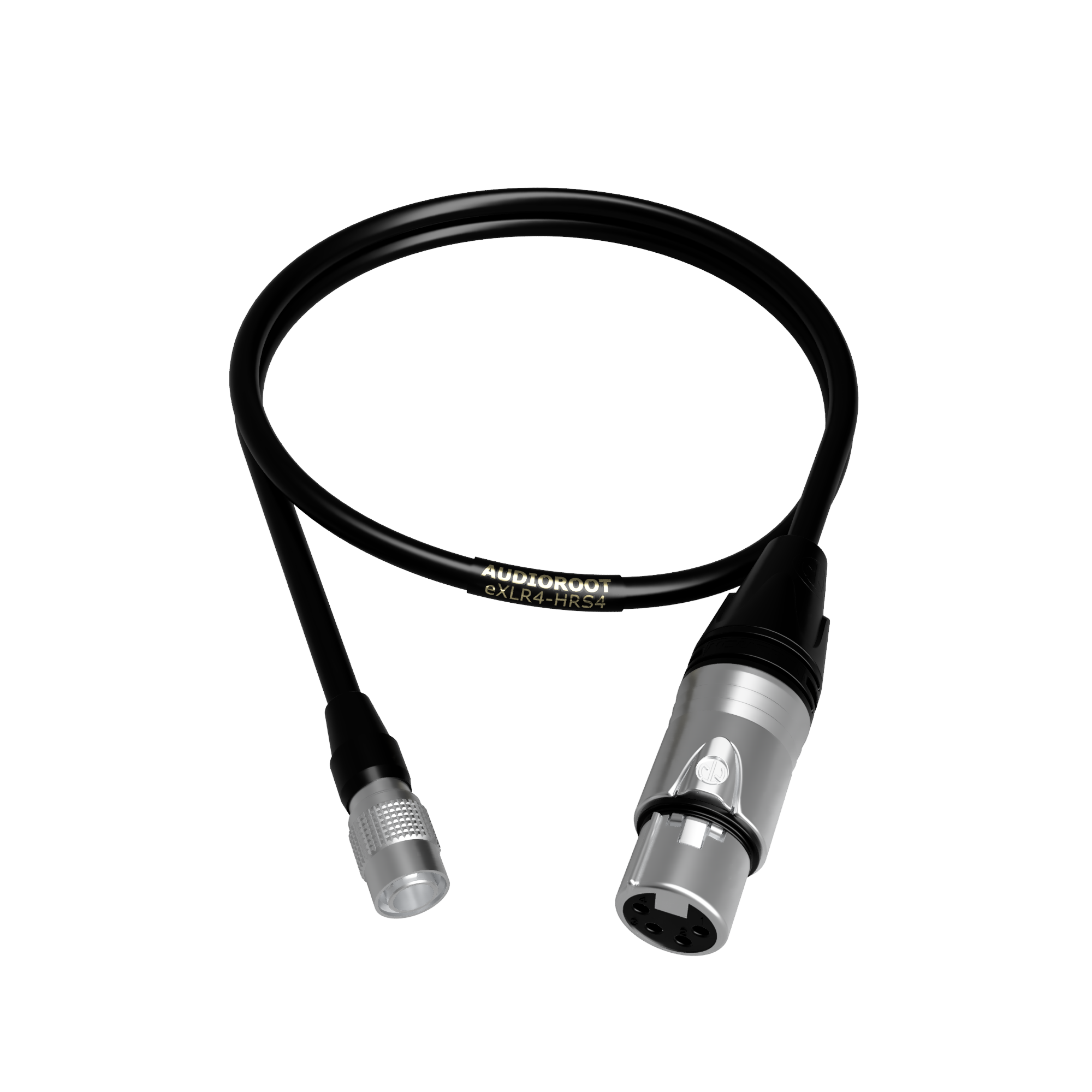eXLR4-HRS4 - XLR 4 pin female to Hirose 4 pin male power cable