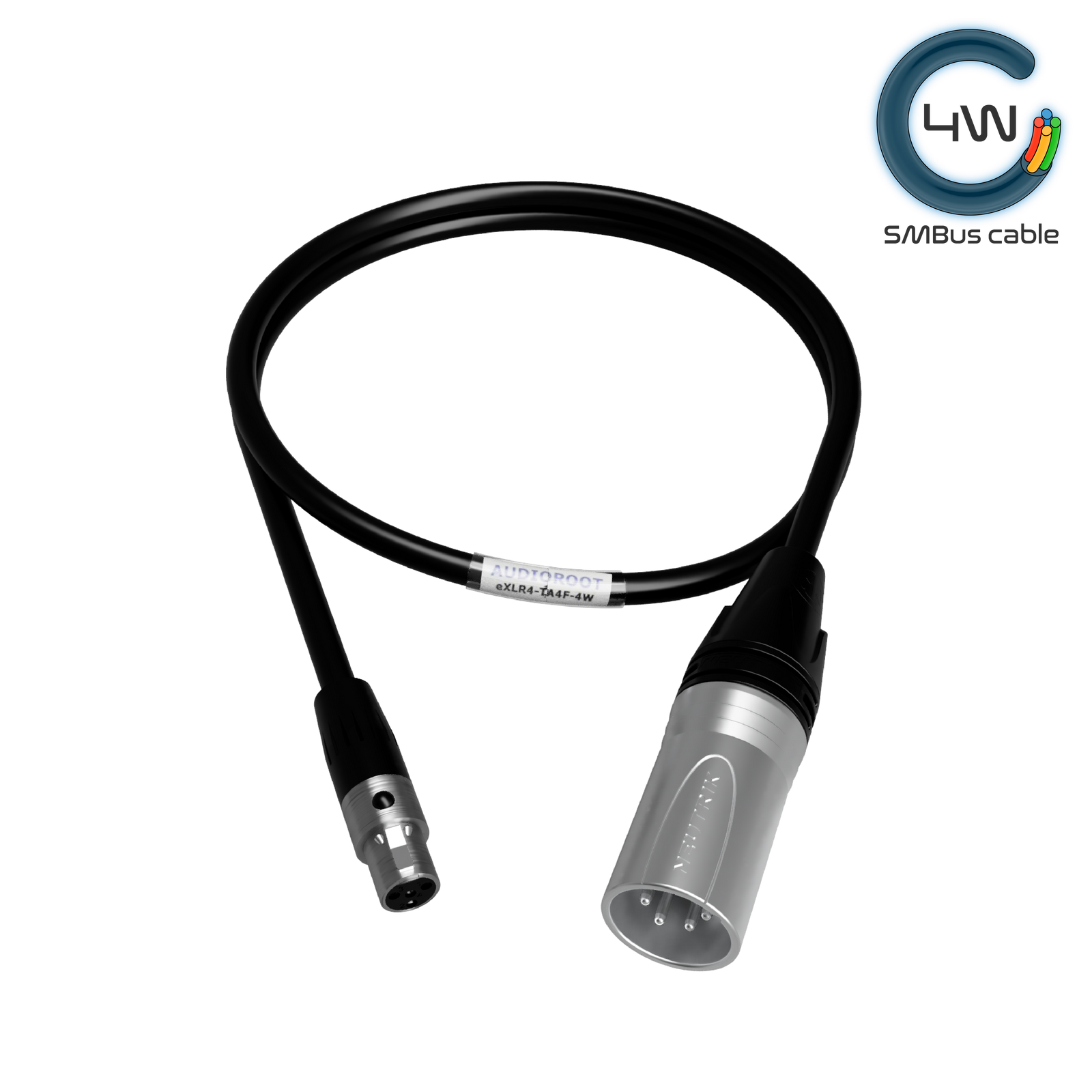 eXLR4-TA4F-4W - XLR4M to TA4F power cable - w/ telemetry