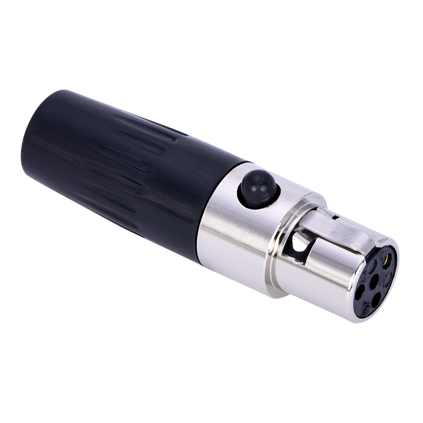 mXLR4L - 4 pin mini XLR connector - max. cable diameter : 6.3mm - TA4FLX equivalent