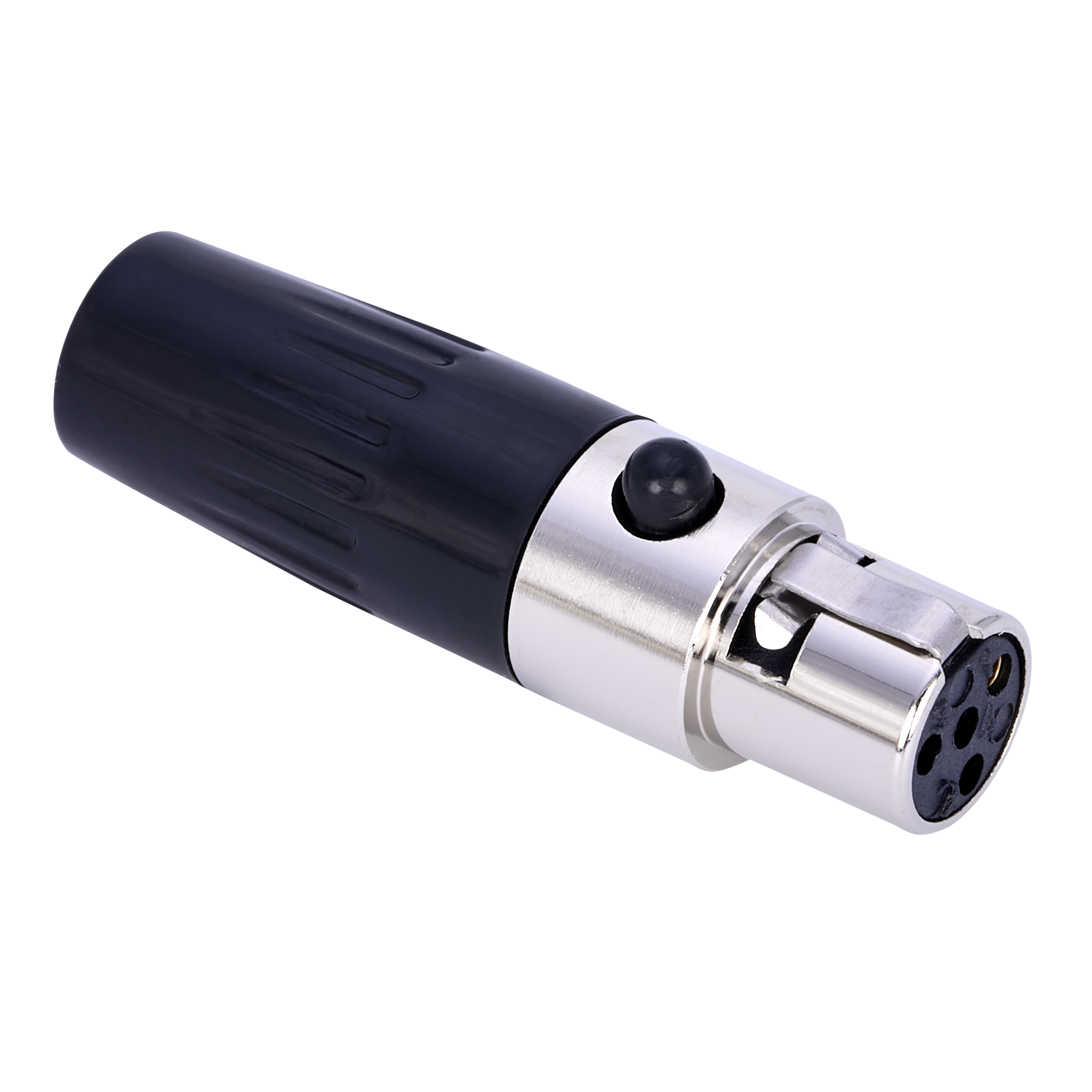 mXLR4L - 4 pin mini XLR connector - max. cable diameter : 6.3mm - TA4FLX equivalent