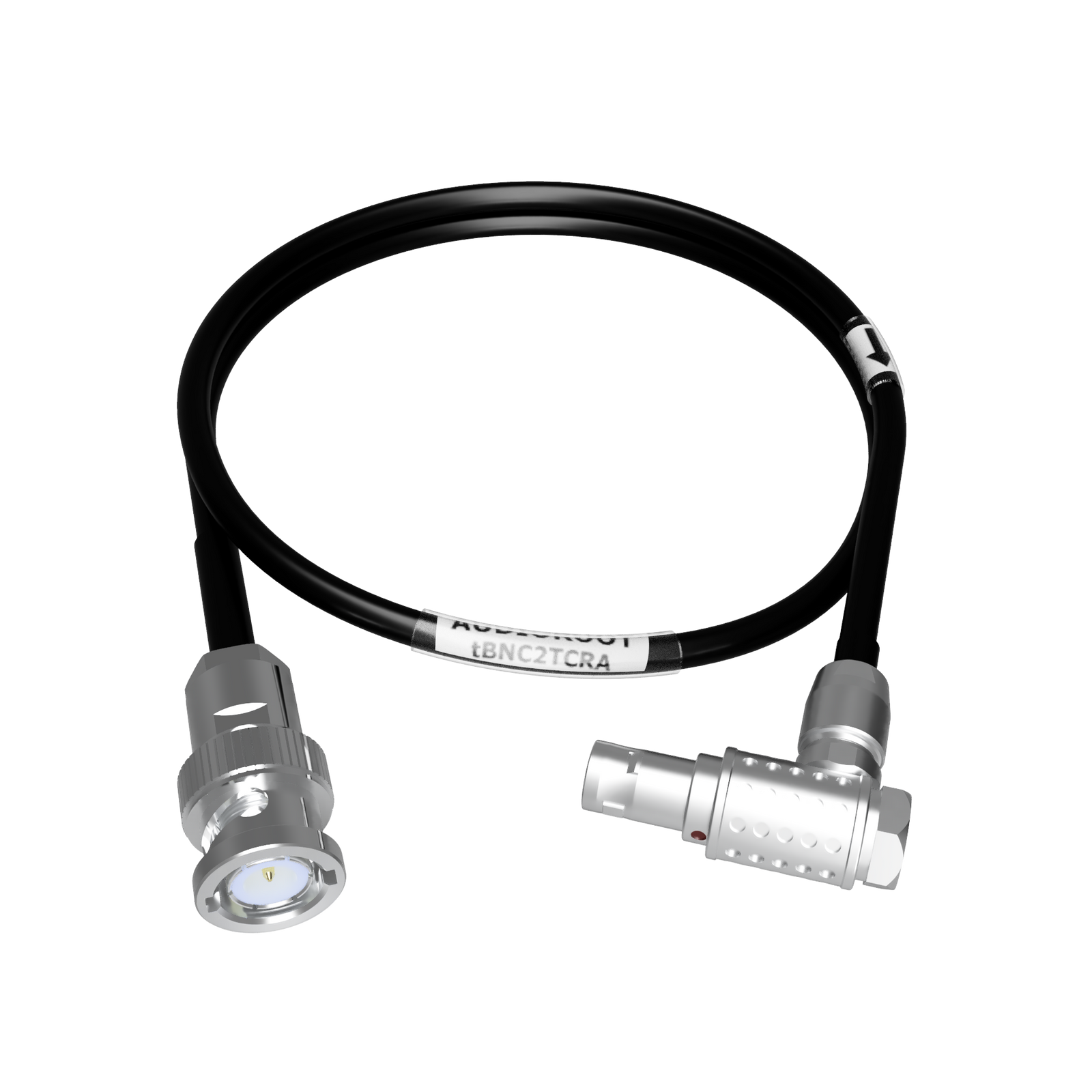 tBNC2TCRA - BNC to right angle 5 pin male Timecode cable