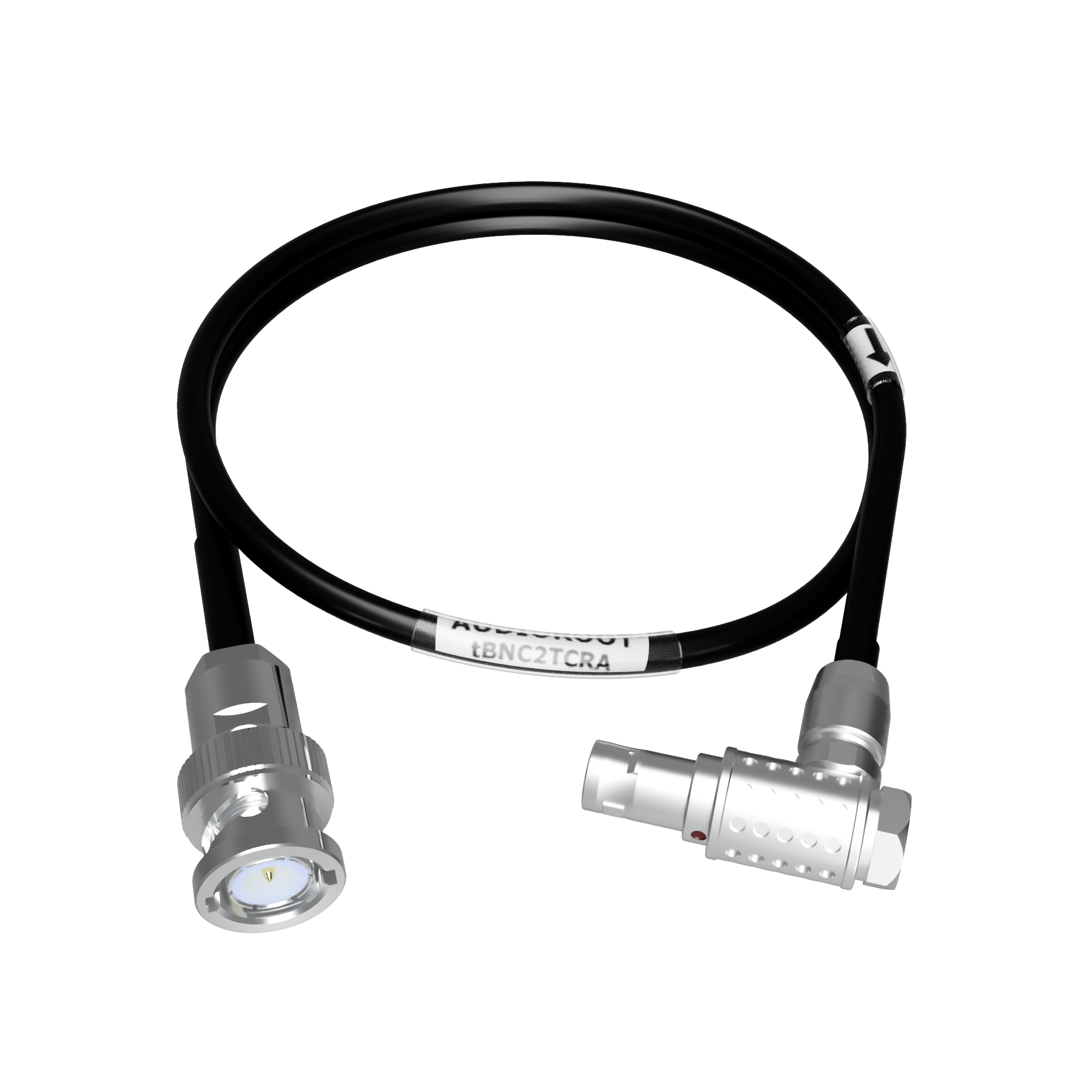 tBNC2TCRA - BNC to right angle 5 pin male Timecode cable